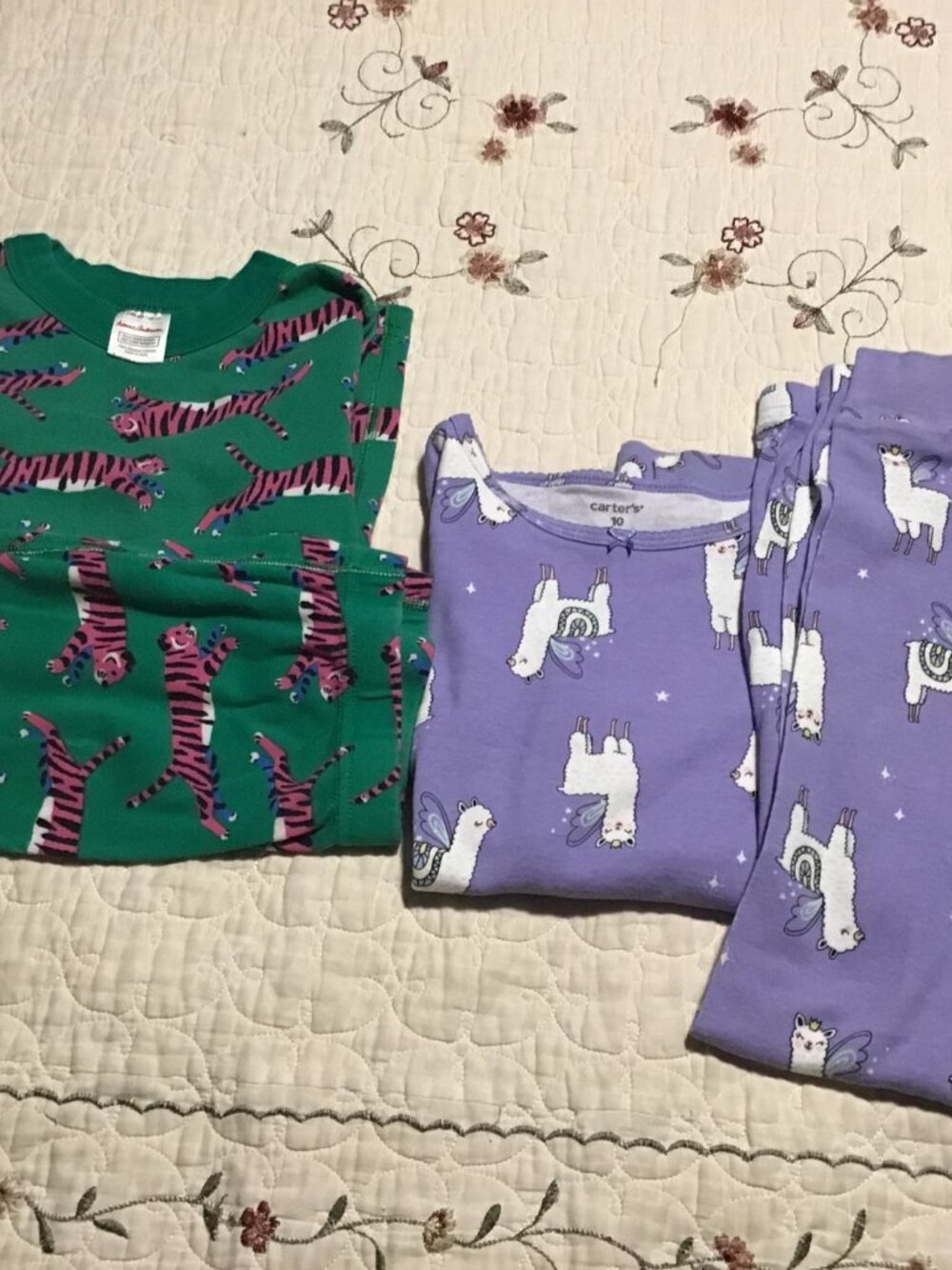 Lot of 2 Girl's Size 10 Pajamas--Hanna Andersson and Carter's